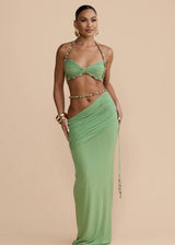 NEW IN - Mélani The Label Emara Crop & Ilia Skirt Set | Sage (4 Day Hire)
