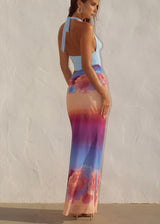 Runaway The Label Alexis Halter Cut Out Maxi Dress | Nadia Pink Ombre (4 Day Hire)