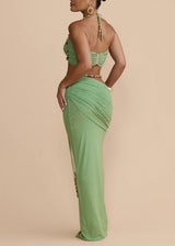 NEW IN - Mélani The Label Emara Crop & Ilia Skirt Set | Sage (4 Day Hire)