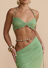 NEW IN - Mélani The Label Emara Crop & Ilia Skirt Set | Sage (4 Day Hire)