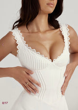 House of CB Tilly Pin Tuck Mini Dress | White (4 Day Hire)