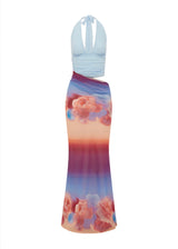 Runaway The Label Alexis Halter Cut Out Maxi Dress | Nadia Pink Ombre (4 Day Hire)