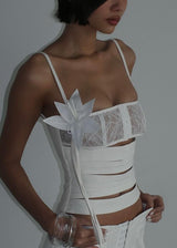 NEW IN - KAE Georgia Corset Top | White (4 Day Hire)
