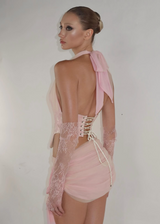 NEW IN - Firefly Studio A Van Corset & Skin Skirt Set w/ Gloves | Pink (4 Day Hire)
