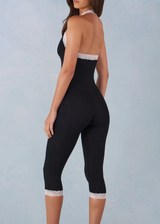 NEW IN - Oh Polly Calla Capri Jumpsuit | Black (4 Day Hire)